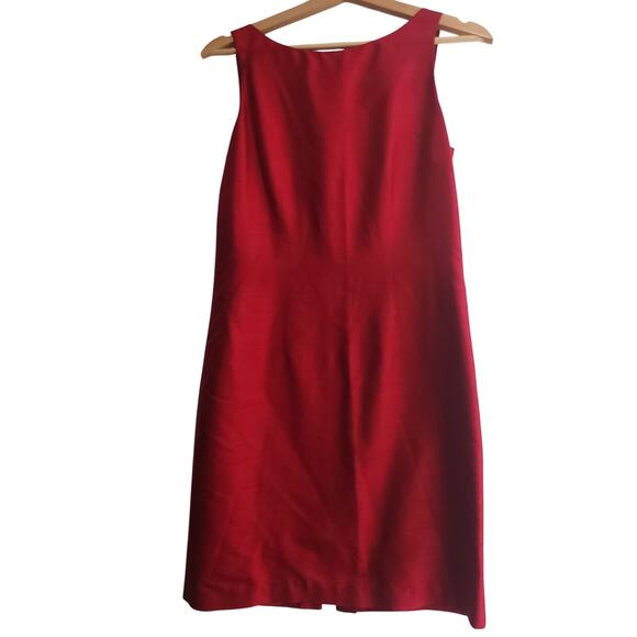 Casual Corner Cocktail Dress sz 4 VINTAGE 90s 100% Silk Wine Red Sleeveless - Picture 1 of 7